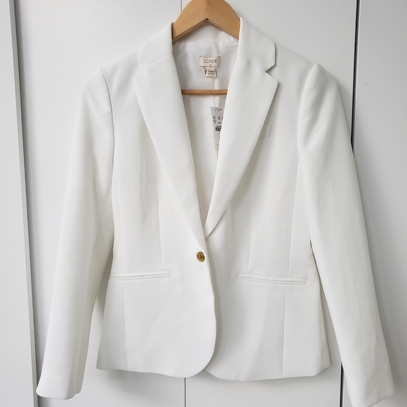J Crew Factory Summer Blazer White Sz 0 Brand New